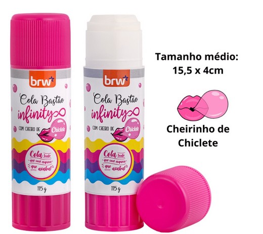 Cola Bastão 115g Infinity c/ Cheiro de Chiclete UN - BRW