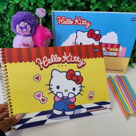 Caderno Cartografia e Desenho Hello Kitty 80 folhas UN - Jandaia